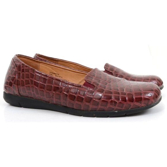 Comfortview Leisa Women 11 WIDE Faux Crocodile Leather Elastic Gore SlipOn Flat - Picture 4 of 11